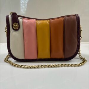 Coach pink brown Multicolor Swinger Clutch Bag